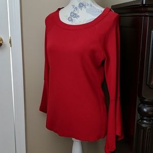 INC red bell sleeve sweater